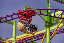 Euro Coaster (Buwalda) - Achterbahn - Bilder - Gondeln - Das Besondere: Du fährst nicht in Gondeln, sondern befindest Dich mit maximal drei anderen Personen in Gondeln, die oben an den Schienen angehängt sind.  • © ummet-eck.de - Schön